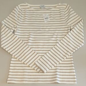 NWT J. Crew Factory Metallic Striped Boatneck Top